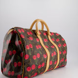 Louis Vuitton x Murakami Vintage Cherry Brown Monogram Keepall 45 with Gold Hardware