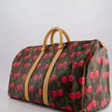 Louis Vuitton x Murakami Vintage Cherry Brown Monogram Keepall 45 with Gold Hardware