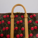 Louis Vuitton x Murakami Vintage Cherry Brown Monogram Keepall 45 with Gold Hardware