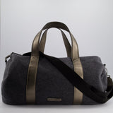 Brunello Cucinelli Grey Felt Duffle Bag with Gunmetal Grey Hardware