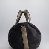 Brunello Cucinelli Grey Felt Duffle Bag with Gunmetal Grey Hardware