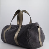 Brunello Cucinelli Grey Felt Duffle Bag with Gunmetal Grey Hardware