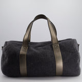 Brunello Cucinelli Grey Felt Duffle Bag with Gunmetal Grey Hardware