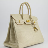 Hermès Birkin 35cm Bag in Beton Alligator Mississippiensis with Gold Hardware