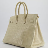 Hermès Birkin 35cm Bag in Beton Alligator Mississippiensis with Gold Hardware