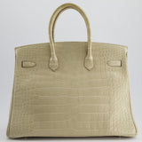 Hermès Birkin 35cm Bag in Beton Alligator Mississippiensis with Gold Hardware