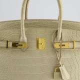 Hermès Birkin 35cm Bag in Beton Alligator Mississippiensis with Gold Hardware