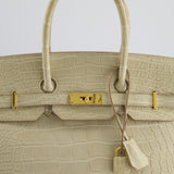 Hermès Birkin 35cm Bag in Beton Alligator Mississippiensis with Gold Hardware