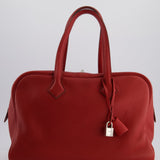 Hermès Victoria II 35cm Bag in Rouge Garance Clemence Leather with Palladium Hardware