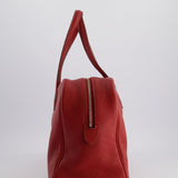 Hermès Victoria II 35cm Bag in Rouge Garance Clemence Leather with Palladium Hardware