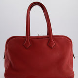 Hermès Victoria II 35cm Bag in Rouge Garance Clemence Leather with Palladium Hardware