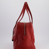 Hermès Victoria II 35cm Bag in Rouge Garance Clemence Leather with Palladium Hardware