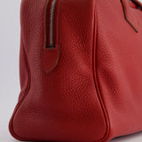 Hermès Victoria II 35cm Bag in Rouge Garance Clemence Leather with Palladium Hardware