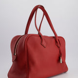 Hermès Victoria II 35cm Bag in Rouge Garance Clemence Leather with Palladium Hardware