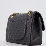 Chanel Vintage Black Small Double Flap Bag in Lambskin Leather with 24K Gold Hardware