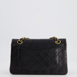 Chanel Vintage Black Small Double Flap Bag in Lambskin Leather with 24K Gold Hardware