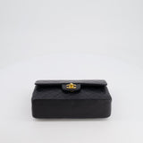 Chanel Vintage Black Small Double Flap Bag in Lambskin Leather with 24K Gold Hardware