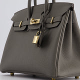 Hermès Birkin Bag 25cm Retourne in Gris Meyer Togo Leather with Rose Gold Hardware