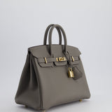 Hermès Birkin Bag 25cm Retourne in Gris Meyer Togo Leather with Rose Gold Hardware