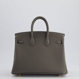 Hermès Birkin Bag 25cm Retourne in Gris Meyer Togo Leather with Rose Gold Hardware