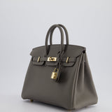 Hermès Birkin Bag 25cm Retourne in Gris Meyer Togo Leather with Rose Gold Hardware