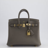 Hermès Birkin Bag 25cm Retourne in Gris Meyer Togo Leather with Rose Gold Hardware