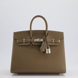 *HOLY GRAIL* Hermès Birkin 25cm Bag Sellier in Etoupe Epsom Leather with Palladium Hardware