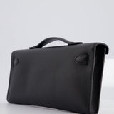 Hermès Kelly Cut Bag in Black Swift Leather with Gold Hardware