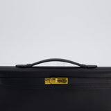 Hermès Kelly Cut Bag in Black Swift Leather with Gold Hardware