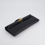 Hermès Kelly Cut Bag in Black Swift Leather with Gold Hardware