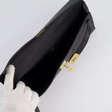 Hermès Kelly Cut Bag in Black Swift Leather with Gold Hardware