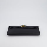 Hermès Kelly Cut Bag in Black Swift Leather with Gold Hardware