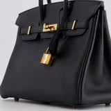 Hermès Birkin 25cm Retourne Bag in Noir Togo Leather with Rose Gold Hardware