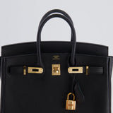 Hermès Birkin 25cm Retourne Bag in Noir Togo Leather with Rose Gold Hardware