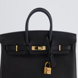 Hermès Birkin 25cm Retourne Bag in Noir Togo Leather with Rose Gold Hardware