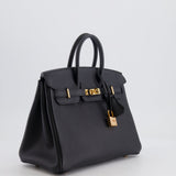 Hermès Birkin 25cm Retourne Bag in Noir Togo Leather with Rose Gold Hardware