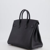 Hermès Birkin 25cm Retourne Bag in Noir Togo Leather with Rose Gold Hardware