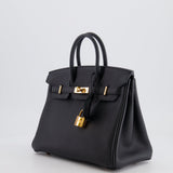 Hermès Birkin 25cm Retourne Bag in Noir Togo Leather with Rose Gold Hardware