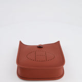 Hermès Mini Evelyne Bag in Cuivre Clemence Leather with Palladium Hardware