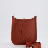 Hermès Mini Evelyne Bag in Cuivre Clemence Leather with Palladium Hardware