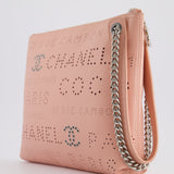 Chanel Pink Large Clutch Bag in Calfskin Leather with Silver Hardware