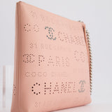 Chanel Pink Large Clutch Bag in Calfskin Leather with Silver Hardware