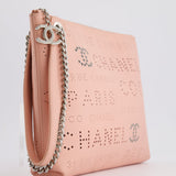 Chanel Pink Large Clutch Bag in Calfskin Leather with Silver Hardware