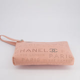 Chanel Pink Large Clutch Bag in Calfskin Leather with Silver Hardware