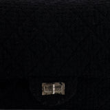 Chanel Black Wool Quilted Tweed Reissue 2.55 XL Flap Bag with Ruthenium Hardware