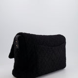 Chanel Black Wool Quilted Tweed Reissue 2.55 XL Flap Bag with Ruthenium Hardware