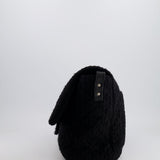 Chanel Black Wool Quilted Tweed Reissue 2.55 XL Flap Bag with Ruthenium Hardware