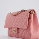 Chanel Pink Medium Double Flap Bag in Lambskin Leather with Gold Hardware RRP £8,850