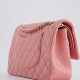 Chanel Pink Medium Double Flap Bag in Lambskin Leather with Gold Hardware RRP £8,850