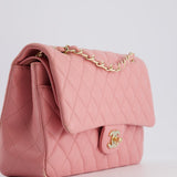 Chanel Pink Medium Double Flap Bag in Lambskin Leather with Gold Hardware RRP £8,850